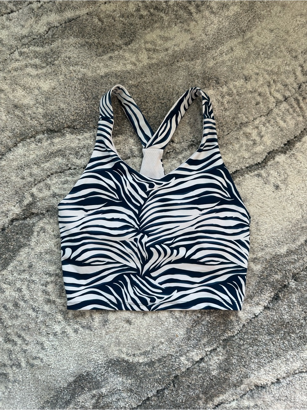 T.J.Maxx Black and White Zebra Print Racerback Tank
